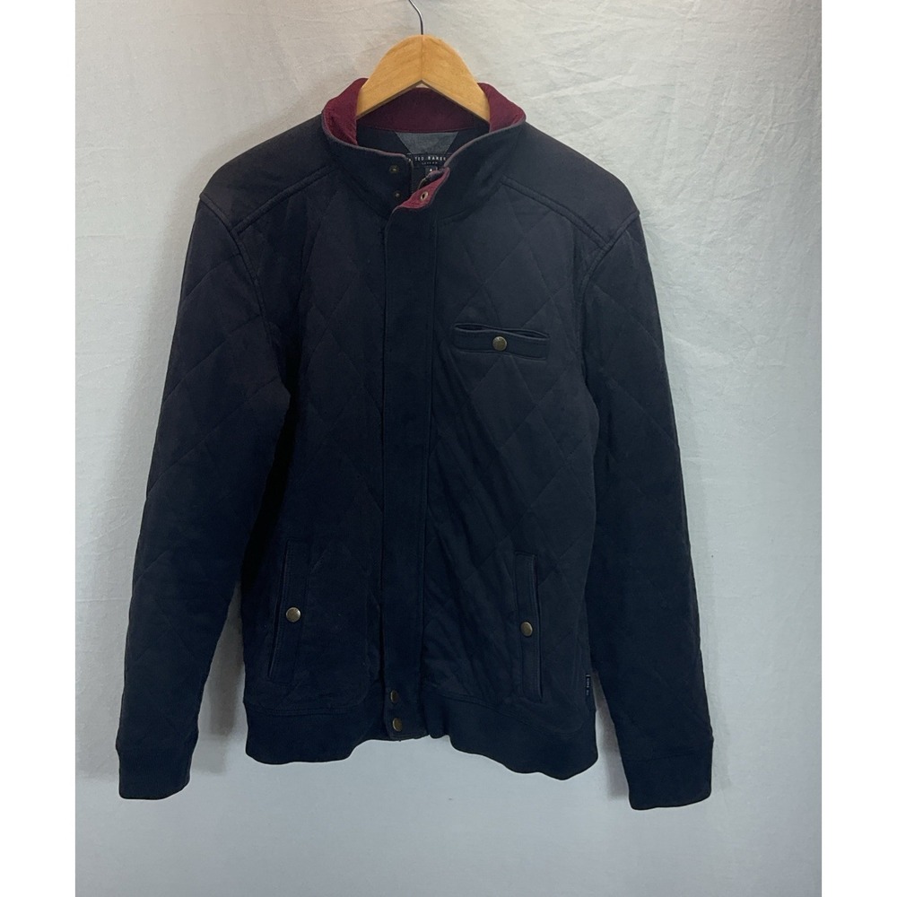 Men's Ted Baker London Quilted Button Jacket Navy Size L (4) Barn Chore Casual